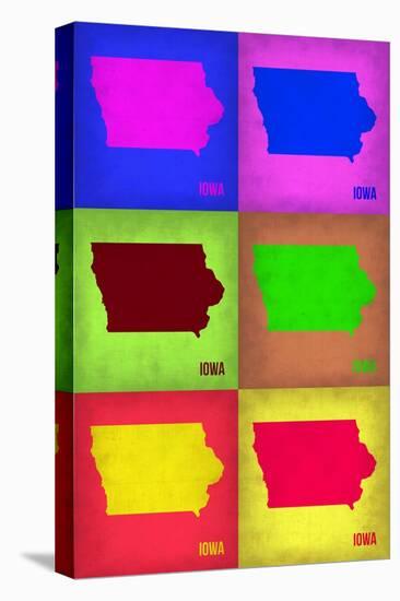 Iowa Pop Art Map 2-NaxArt-Stretched Canvas