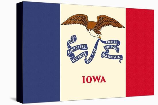 Iowa State Flag-Lantern Press-Stretched Canvas