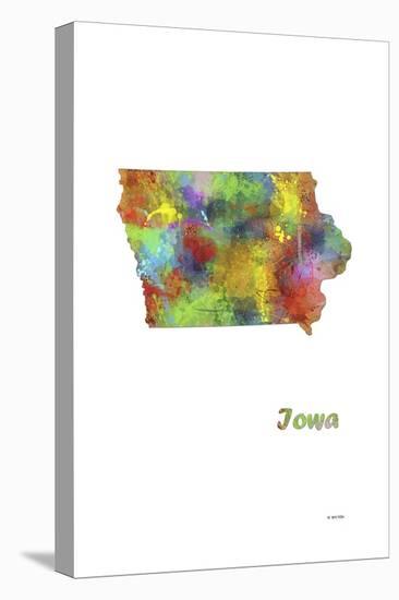 Iowa State Map 1-Marlene Watson-Premier Image Canvas