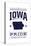 Iowa State Pride - Blue on White-Lantern Press-Stretched Canvas