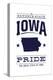 Iowa State Pride - Blue on White-Lantern Press-Stretched Canvas