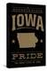 Iowa State Pride - Gold on Black-Lantern Press-Stretched Canvas