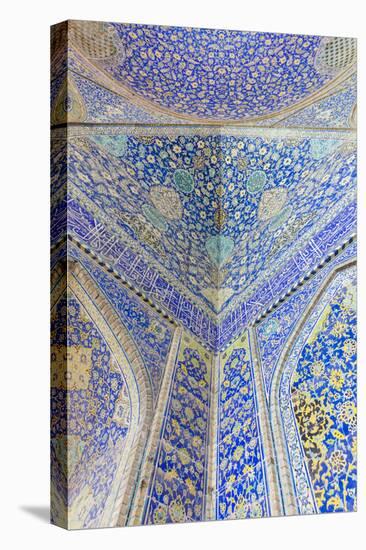 Iran, Esfahan, Naqsh-E Jahan Imam Square, Royal Mosque, Interior Mosaic-Walter Bibikow-Premier Image Canvas