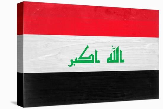 Iraq Flag Design with Wood Patterning - Flags of the World Series-Philippe Hugonnard-Stretched Canvas