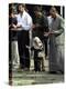 Iraqis, Inluding a Little Girl, Pause to Pray-null-Premier Image Canvas