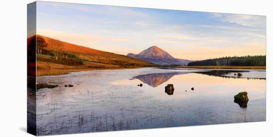 Ireland, Co.Donegal, Mount Errigal reflected in Clady river-Shaun Egan-Premier Image Canvas