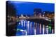 Ireland, Dublin, Ha'Penny Bridge over the River Liffey, dawn-Walter Bibikow-Premier Image Canvas