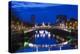 Ireland, Dublin, Ha'Penny Bridge over the River Liffey, dawn-Walter Bibikow-Premier Image Canvas