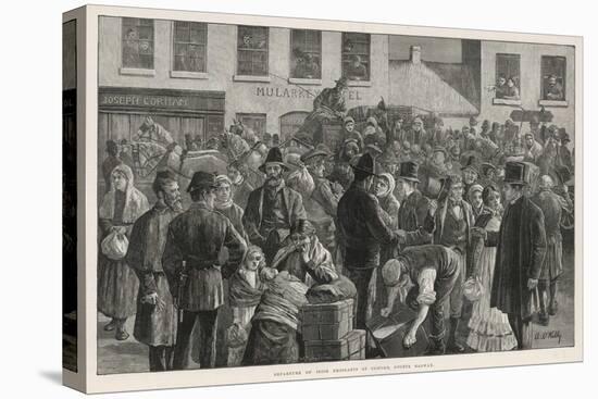 Irish Emigrants Preparing to Sail to America from Clifden County Galway-A. O'kelly-Premier Image Canvas