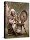 Irish Spinner and Spinning Wheel, 1890s-Science Source-Premier Image Canvas