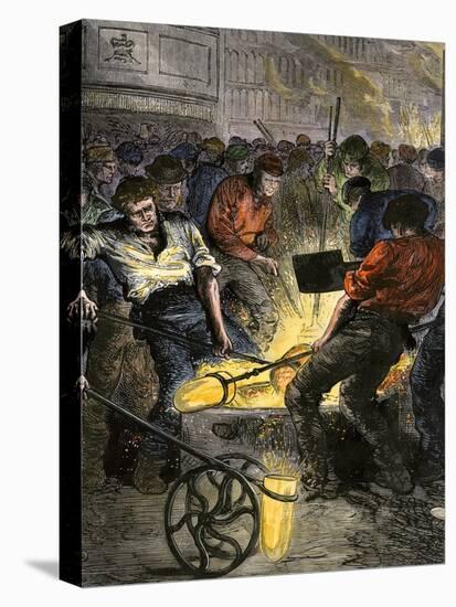 Iron Industry Workers Manufacturing Steel in England, c.1800-null-Premier Image Canvas