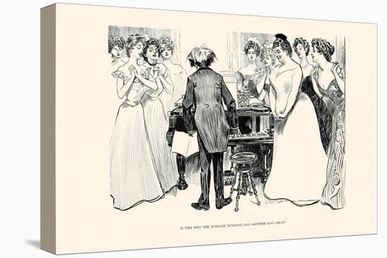 Is This Why the Average Husband and Brother Stay Away?-Charles Dana Gibson-Stretched Canvas