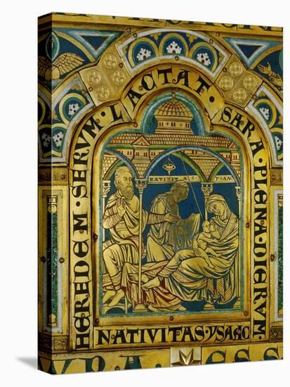 Isaac is Born to Abraham and Sarah, Verdun Altar, Begun 1181, Enamel-Nicholas of Verdun-Premier Image Canvas