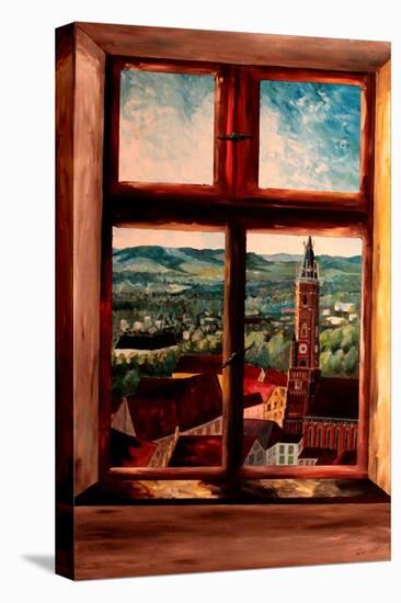 Isar Valley with St Martin from Trausnitz Castle-Markus Bleichner-Stretched Canvas