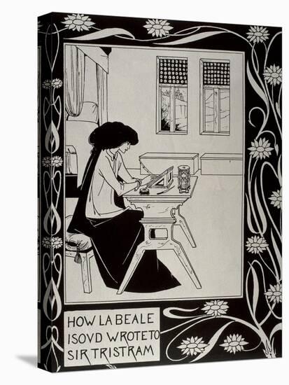 Iseult Writing to Tristan-Aubrey Vincent Beardsley-Stretched Canvas