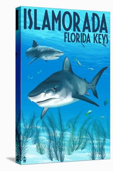 Islamorada, Florida Keys - Tiger Shark-Lantern Press-Stretched Canvas