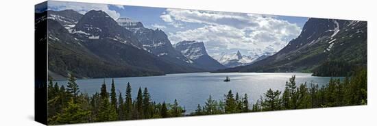 Island in a Lake, Wild Goose Island, Saint Mary Lake, Glacier National Park, Montana, USA-null-Stretched Canvas