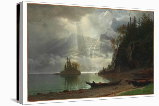 Island in the Lake (Oil on Canvas)-Albert Bierstadt-Premier Image Canvas
