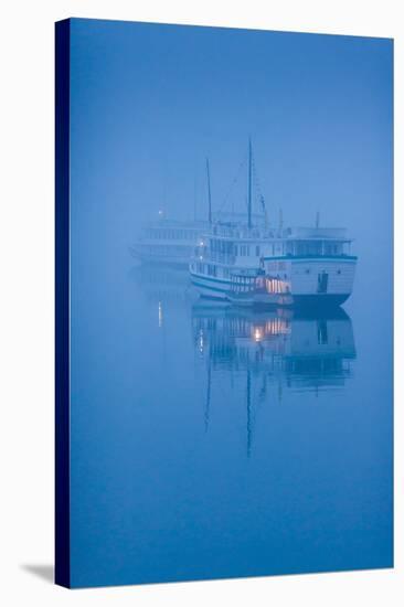 Islands and boats in the Pacific Ocean, Ha Long Bay, Quang Ninh Province, Vietnam-null-Stretched Canvas