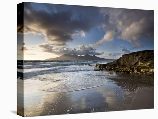 Isle of Rum from Singing Sands, Isle of Eigg, Inner Hebrides, Scotland, UK-Lee Frost-Premier Image Canvas