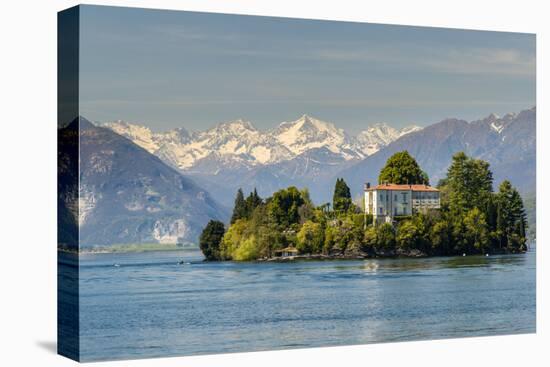 Isola Madre with Snowy Alps Behind, Lake Maggiore, Piedmont, Italy-Stefano Politi Markovina-Premier Image Canvas