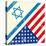 Israel And American Grunge Flag-TINTIN75-Stretched Canvas