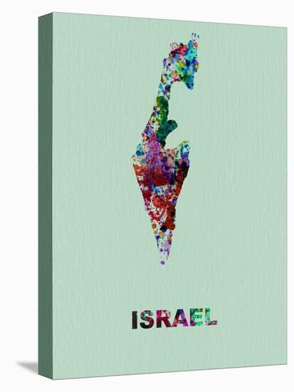 Israel Color Splatter Map-NaxArt-Stretched Canvas