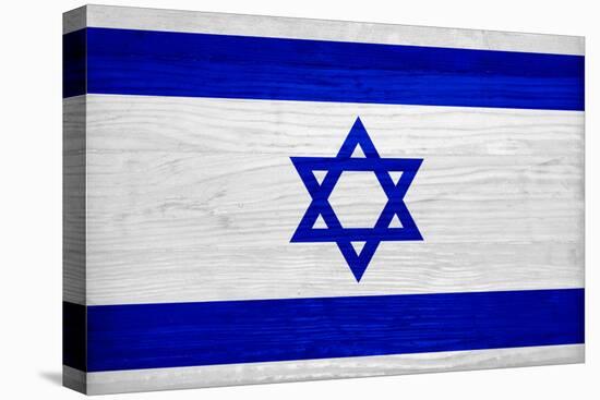 Israel Flag Design with Wood Patterning - Flags of the World Series-Philippe Hugonnard-Stretched Canvas