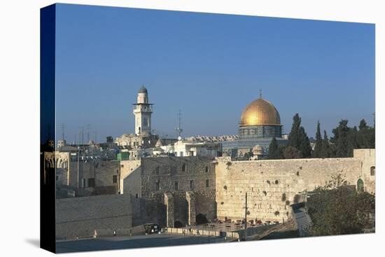 Israel, Jerusalem, Dome of Rock and Western Wall-null-Premier Image Canvas