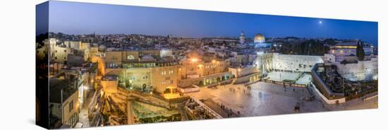 Israel, Jerusalem, Old City, Jewish Quarter of the Western Wall Plaza, with People Praying at the W-Gavin Hellier-Premier Image Canvas