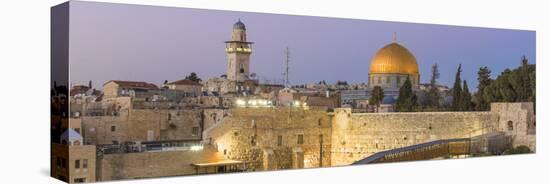 Israel, Jerusalem, Old City, Temple Mount, Dome of the Rock and The Western Wall - know as the Wail-Jane Sweeney-Premier Image Canvas