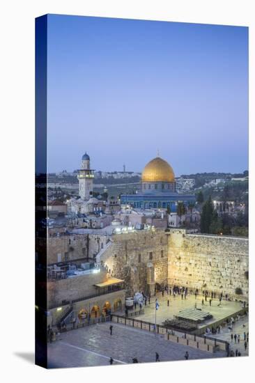 Israel, Jerusalem, Old City, Temple Mount, Dome of the Rock and The Western Wall - know as the Wail-Jane Sweeney-Premier Image Canvas