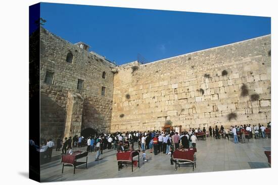 Israel, Jerusalem, People Praying in Front of Western Wall-null-Premier Image Canvas