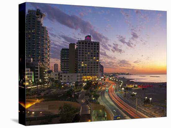 Israel, Tel Aviv, Elevated Dusk View of the City Beachfront-Gavin Hellier-Premier Image Canvas