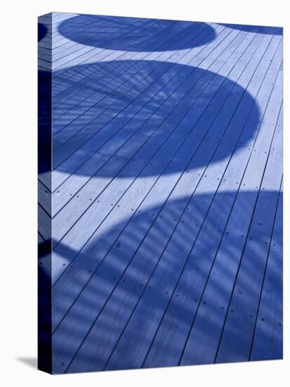 Israel, Tel Aviv, Old Port, Namal, Renovated Port Now Home to Shops and Cafes, Umbrella Shadows on -Walter Bibikow-Premier Image Canvas