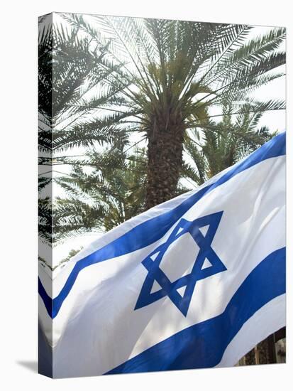 Israeli Flag with Star of David and Palm Tree, Tel Aviv, Israel, Middle East-Merrill Images-Premier Image Canvas