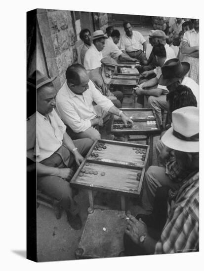 Israeli Men Playing Backgammon-Paul Schutzer-Premier Image Canvas