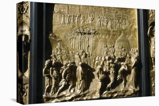 Israelities Take Jericho, detail of Baptistry Door, Florence, Italy, c15th century-Lorenzo Ghiberti-Premier Image Canvas