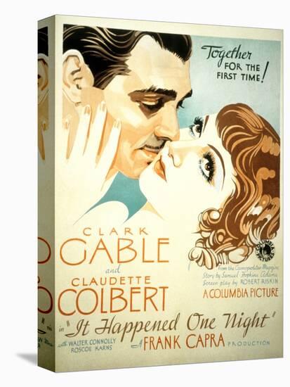 It Happened One Night, Clark Gable, Claudette Colbert, 1934-null-Stretched Canvas