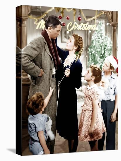 It's a Wonderful Life, Jimmy Hawkins, James Stewart, Donna Reed, CArol Coomes, Larry Simms, 1946-null-Stretched Canvas