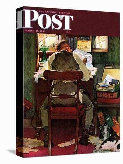 "It's Income Tax Time Again!" Saturday Evening Post Cover, March 17,1945-Norman Rockwell-Premier Image Canvas