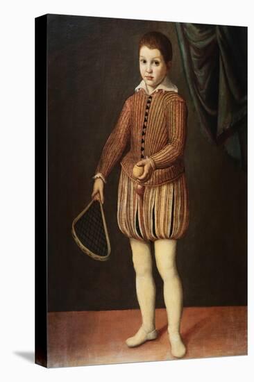 Italian Baroque Portrait of Boy with Racquet and Ball-Geoffrey Clements-Premier Image Canvas