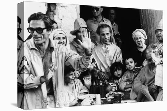 Italian Film Maker Pier Paolo Pasolini, Directs Villagers Appearing as Extras in 'Decameron'-null-Stretched Canvas