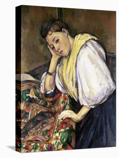Italian Girl Leaning on a Table-Paul Cézanne-Premier Image Canvas
