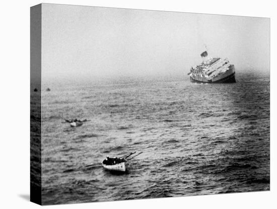 Italian Liner Andrea Doria Sinking in Atlantic After Collision with Swedish Ship Stockholm-Loomis Dean-Premier Image Canvas