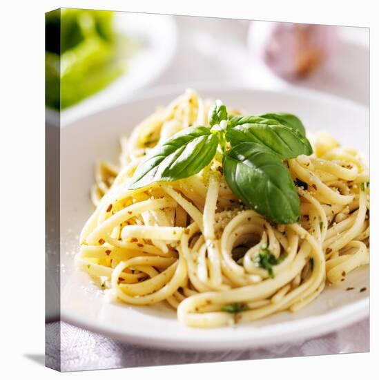 Italian Pasta with Pesto Sauce close up Photo-evren_photos-Premier Image Canvas