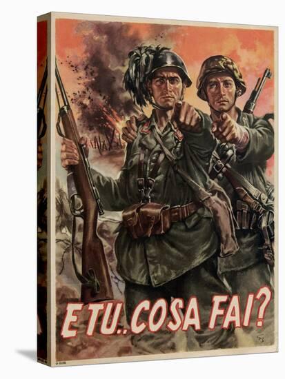 Italian Propganda Poster E Tu Cosa Fai? , Pub.1939-45 (Colour Litho)-Gino Boccasile-Premier Image Canvas