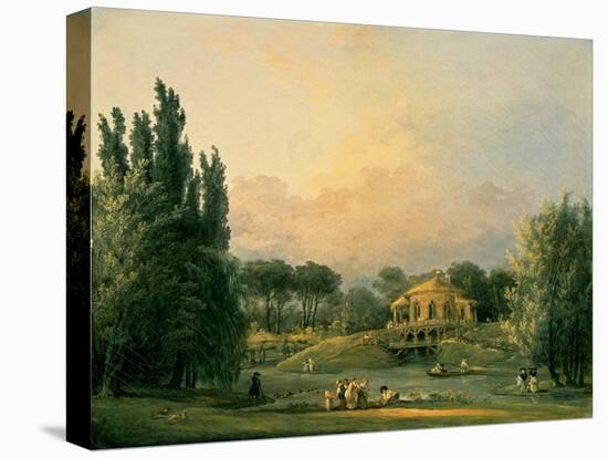 Italian Tempietto in a Park-Hubert Robert-Stretched Canvas