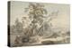 Italianate Landscape with Travellers No.2, C.1760 (W/C, Pen and Grey Ink over Graphite)-Paul Sandby-Premier Image Canvas