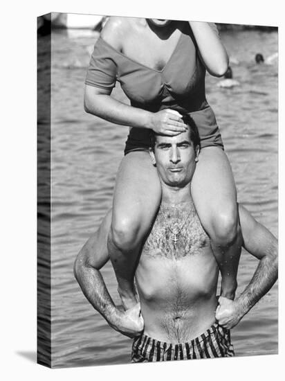Italians Enjoying a Day at the Beach-Paul Schutzer-Premier Image Canvas